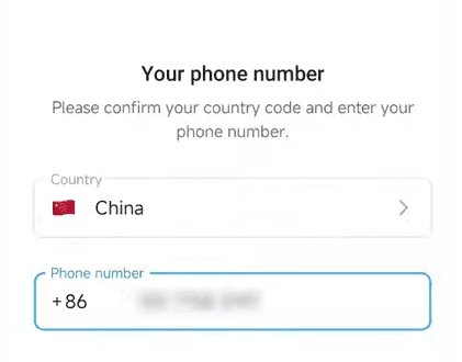 输入自己的电话号码进行注册telegram