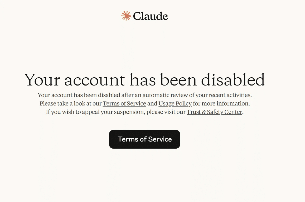 Claude被封页面