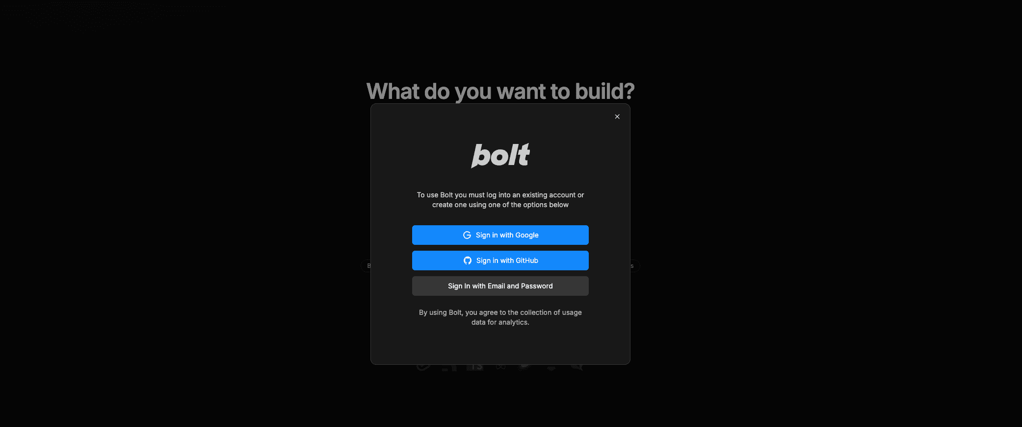 bolt.new主页面