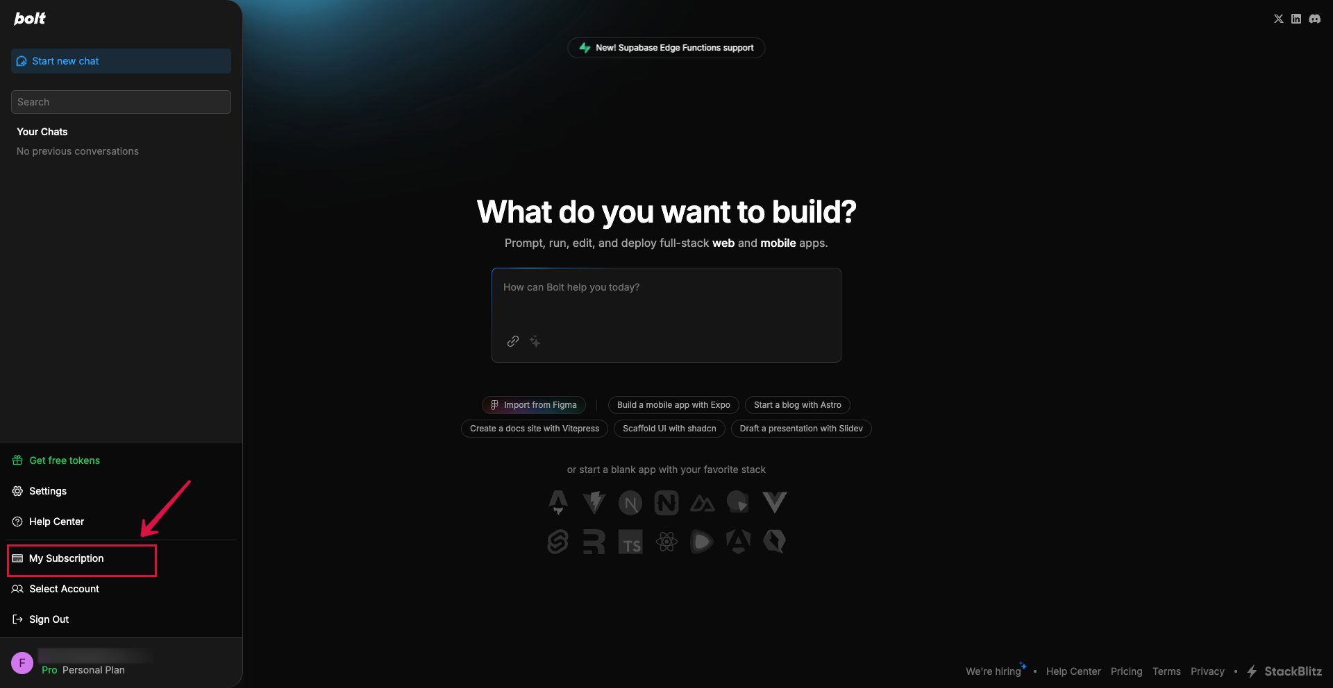 bolt.new取消订阅流程